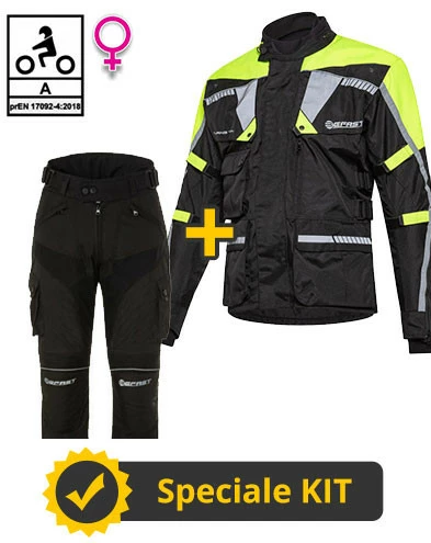 Kit Completo Touring Tech Lady CE 3 Strati Giallo - Giacca Moto Donna Certificata Befast + Pantaloni Moto Donna Certificati Befast 3 Kit Completo Touring Tech Lady CE 3 Strati Giallo - Giacca Moto Donna Certificata Befast + Pantaloni Moto Donna Certificati Befast