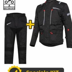 Kit Completo Victory CE 3 Strati Nero- Giacca Moto Certificata Befast + Pantaloni Moto Certificati Befast
