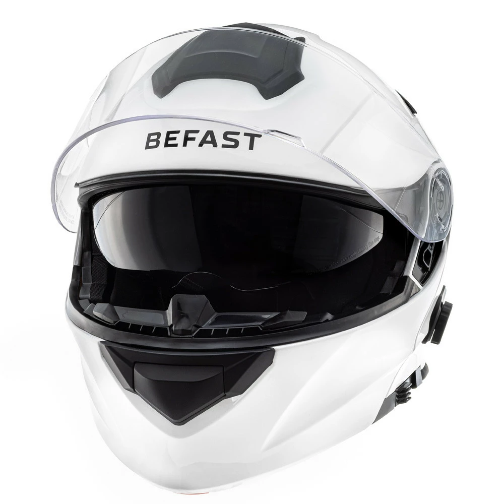 Casco Modulare Befast Connect Con Interfono Integrato Bianco Lucido 4 Casco Modulare Befast Connect Con Interfono Integrato Bianco Lucido - immagine 2