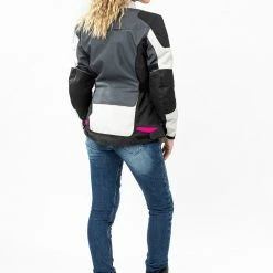 Giacca Moto Donna Befast BABYLON Lady CE Certificata Nero Grigio Chiaro -Negozio al dettaglio BEFAST 2022 shooting befast babylon nero grigio chiaro 3