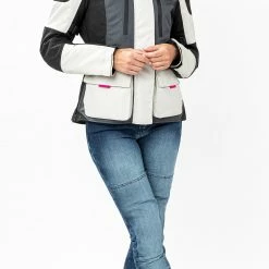 Giacca Moto Donna Befast BABYLON Lady CE Certificata Nero Grigio Chiaro -Negozio al dettaglio BEFAST 2022 shooting befast babylon nero grigio chiaro 8