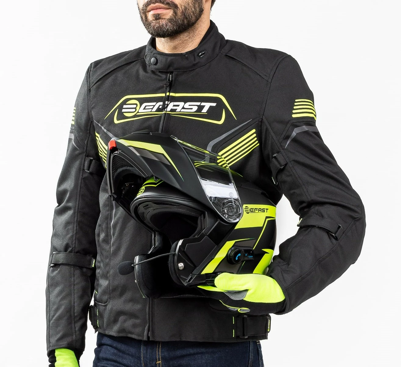 Giacca Moto Touring Befast BLUME CE 3 Strati Nero Giallo 6 Giacca Moto Touring Befast BLUME CE 3 Strati Nero Giallo - immagine 4