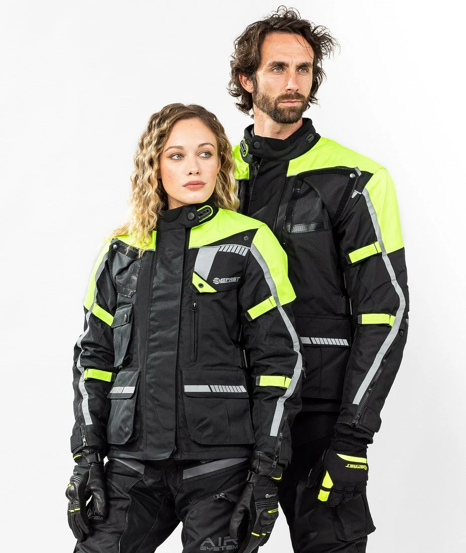 Kit Coppia Touring Tech CE Nero Giallo - Giacca Moto Certificata Befast Uomo + Donna 4 Kit Coppia Touring Tech CE Nero Giallo - Giacca Moto Certificata Befast Uomo + Donna - immagine 2