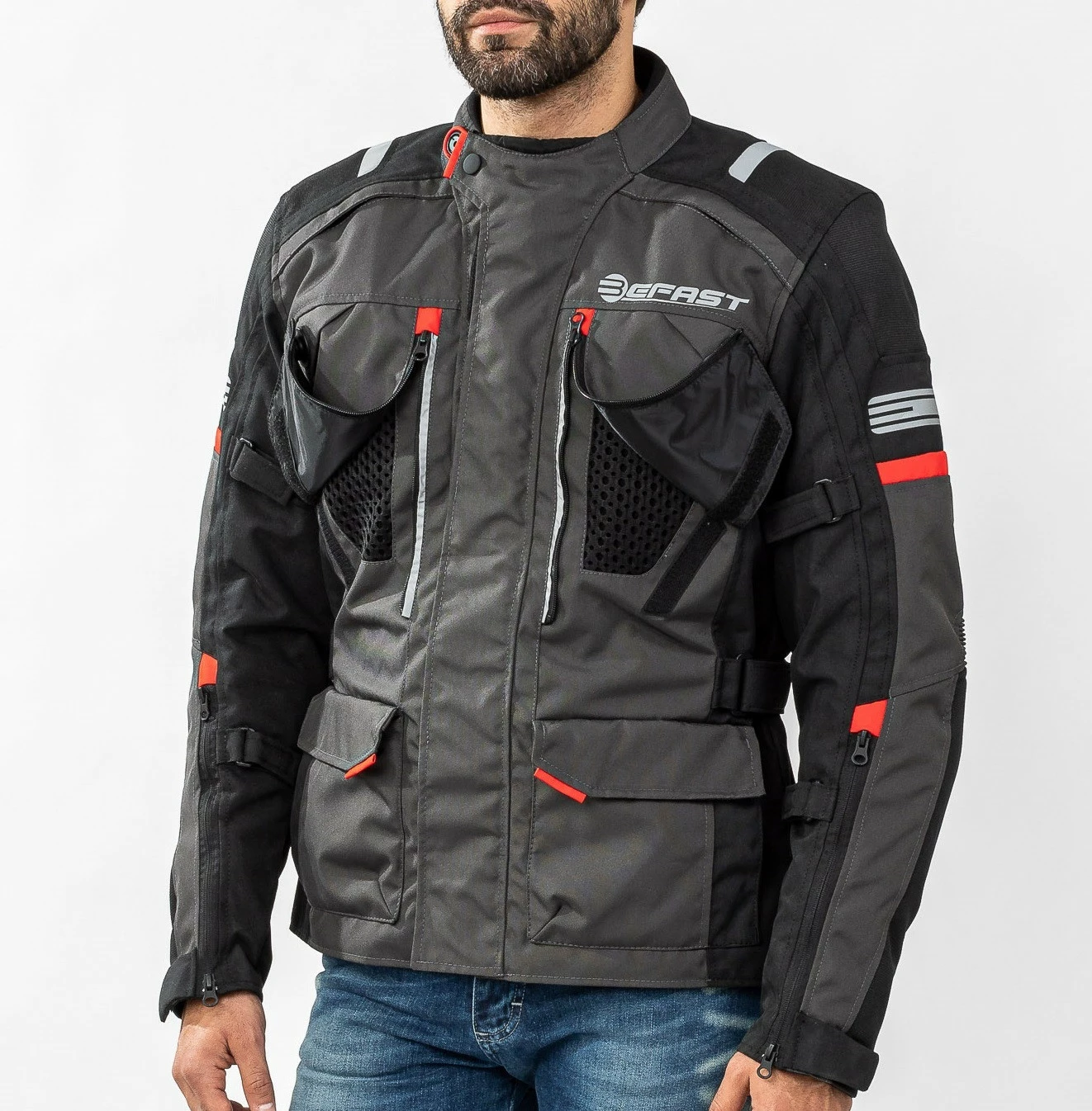 Giacca Moto Touring Befast VICTORY CE Certificata 3 Strati Nero Grigio 5 Giacca Moto Touring Befast VICTORY CE Certificata 3 Strati Nero Grigio - immagine 3