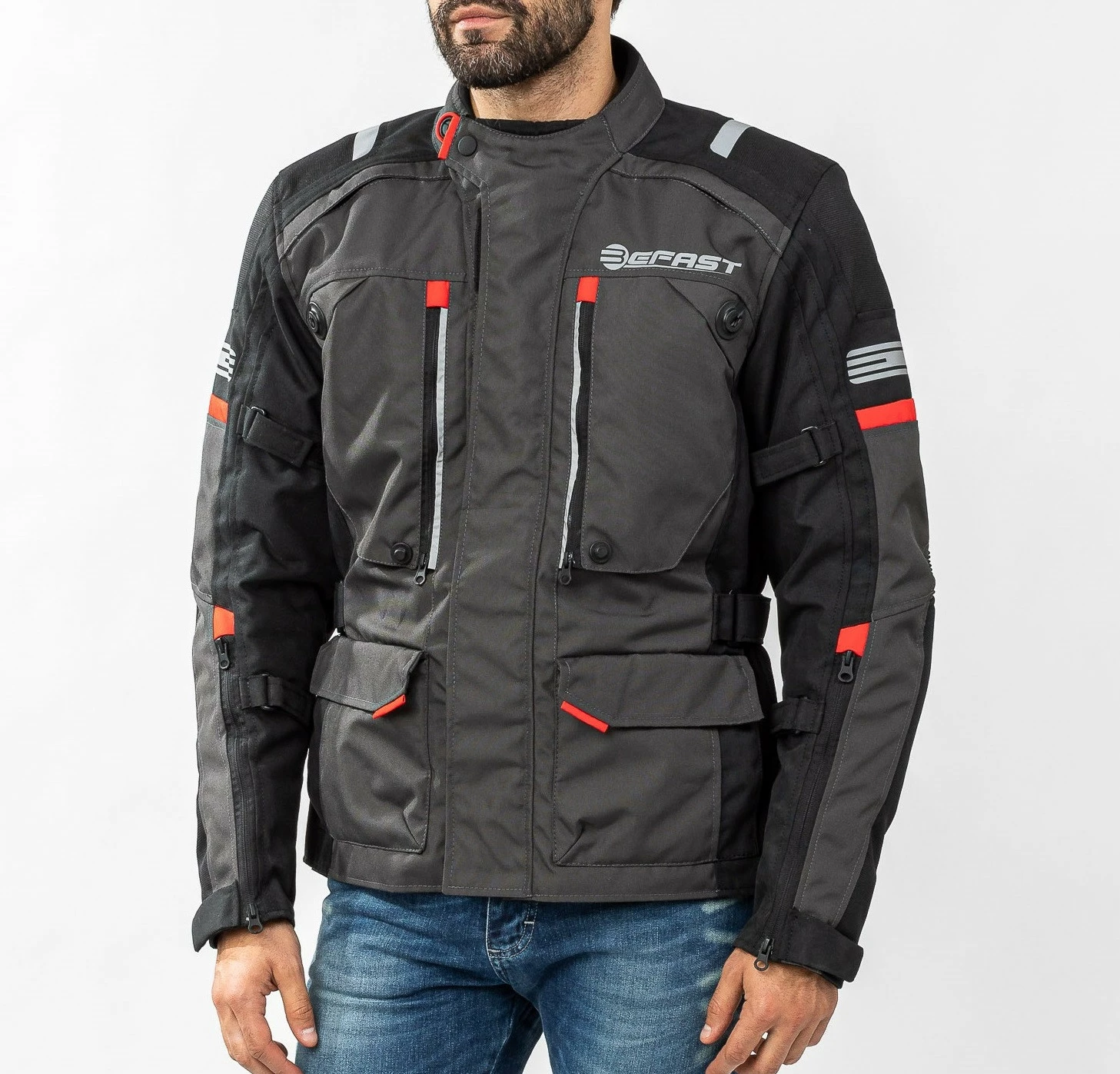 Giacca Moto Touring Befast VICTORY CE Certificata 3 Strati Nero Grigio 4 Giacca Moto Touring Befast VICTORY CE Certificata 3 Strati Nero Grigio - immagine 2