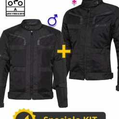 Kit Coppia Stein CE 3 Strati Nero - Giacca Moto Certificata Befast Uomo + Donna