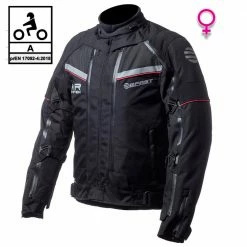 Giacca Moto Donna Touring Befast TRANSFORMER Lady CE Certificata 3 Strati Nero